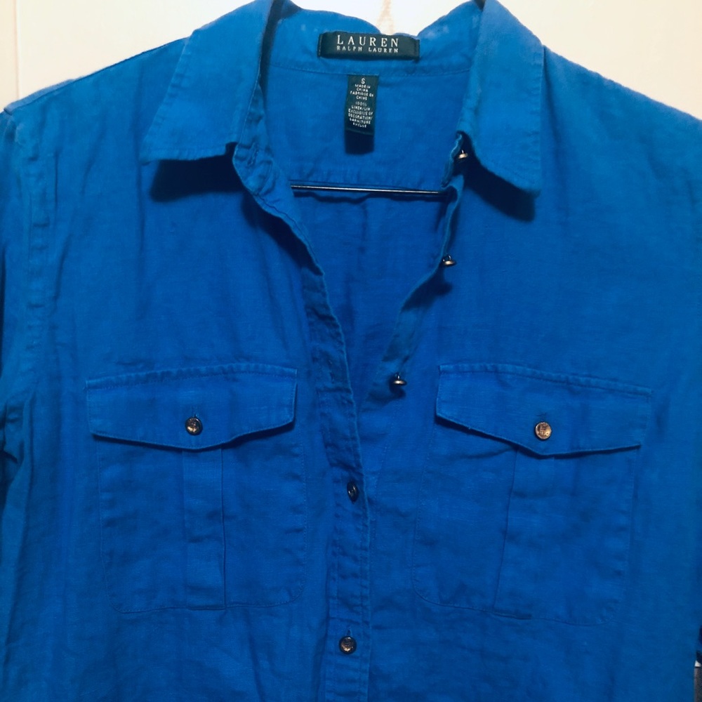 Women’s Ralph Lauren Blue Linen Shirt